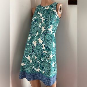 🌸 16” PTP Gorgeous cotton mix paisley summer dress Ann Taylor